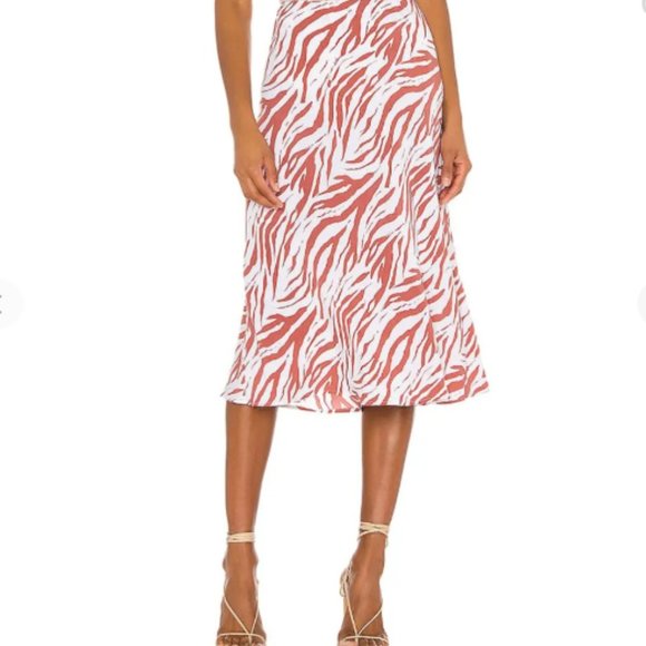 Rails Anya Zebra Print Midi Skirt - Rust Orange-Brown - Size Small - Picture 9 of 9